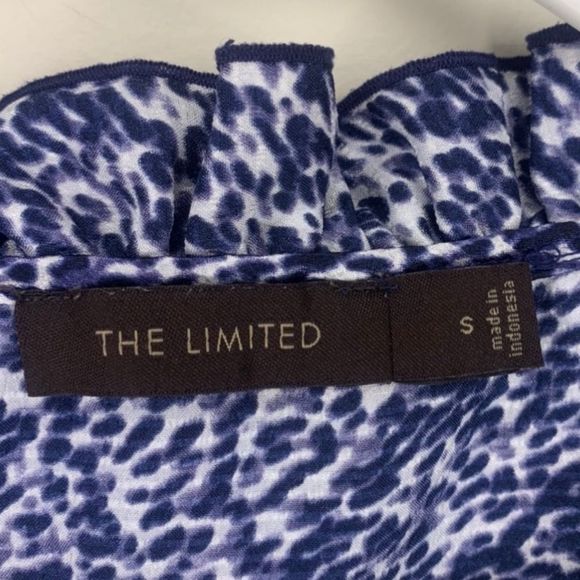 The Limited Top Dressy Sleeveless Tank Leopard Animal Print Blue Size Small - Picture 4 of 6